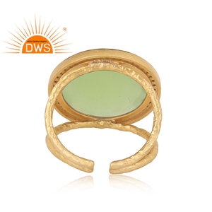 925สเตอร์ลิงเงินธรรมชาติ Prehnite Chalcedony และ CZ พลอยคำสั่งแหวนสำหรับผู้หญิงเครื่องประดับผู้ผลิต - Product Image 5