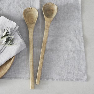 Wooden Salad Servers Set of 2 <b>Serving</b> Cutlery <b>Spoon</b> Fork Acacia Wood - Product Image 3
