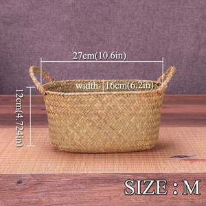 Cesta de almacenamiento tejida de ratán hecha a mano - Product Image 2