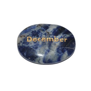 Sodalita diciembre grabado piedra ovalada y piedra semipreciosa exportador - Product Image 1