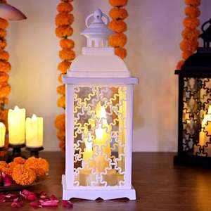 Linterna Oriental de Metal/vidrio, diseño marroquí, Vintage - Product Image 3