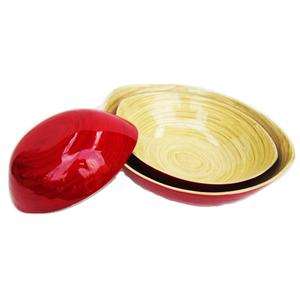 ชามไม้ไผ่คุณภาพสูงชามไม้ไผ่เคลือบธรรมชาติชามสลัดไม้ไผ่ชุดชามไม้ไผ่หลากสี - Product Image 3