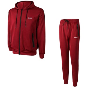 Ensembles de survêtements de sport respirants personnalisés pour hommes de haute qualité avec fermeture éclair en molleton de coton pour l'hiver, grandes tailles, logo personnalisé - Product Image 3