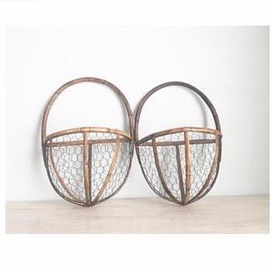 Vintage French Iron <b>Large</b> Capacity Folding Food Storage <b>Basket</b> Box Burlap Wire Organizer Home Storage Organization Metal - Product Image 6