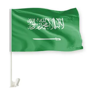 Saudi Arabië Team Sport Voetbal Auto Vlag Pole Voor Auto Usa Autovlag Raam Clip Auto Vlag