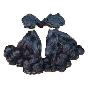 Extensiones de cabello a granel sin procesar, cabello indio virgen ondulado y liso con 100% de hueso, venta al por mayor - Product Image 1