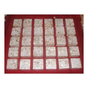 Boîtes-bijoux en bois blanche de perle, carré en 3d, boîtes à bijoux, en vrac - Product Image 1