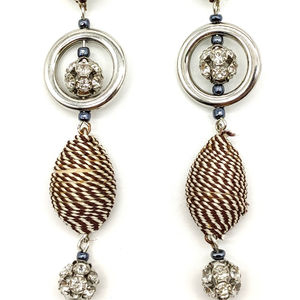 Pendientes de mimbre geométricos para mujer, joyería hecha a mano, de madera de bambú respetuosa con el medio ambiente - Product Image 1