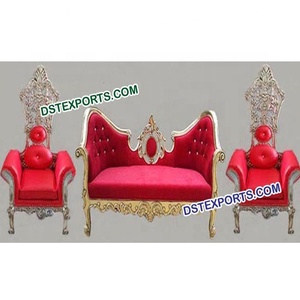 Juego de muebles de escenario de boda real, conjunto de sofá tallado de madera para boda musulmana, precioso mobiliario de madera para escenario de boda - Product Image 2