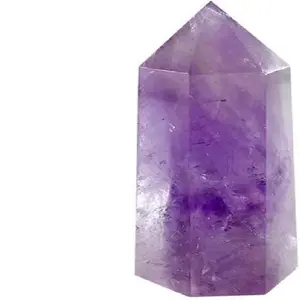 Tongkat Kristal Penyembuhan Ametis Besar Menara Kristal 6 Segi Titik Tunggal Kristal Prisma Tongkat Batu Kuarsa Alami