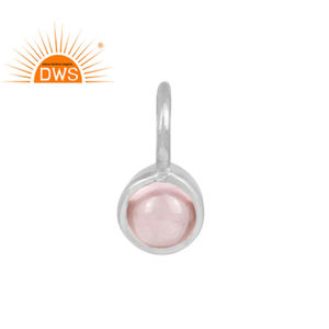 Pendentif en argent 925 véritable Quartz Rose fin, 1 pièce, pierres précieuses, breloques, vente en gros - Product Image 1