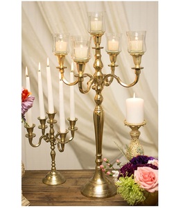 Wedding Candelabra Centerpieces Gold - Product Image 1