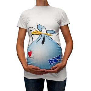 Camiseta de Maternidad para Mujer, Manga Corta, Algodón Jersey, Cuello Redondo, Estilo Casual - Product Image 3