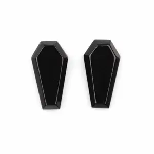 12x22mm Step Cut Coffin Shape Cabochon Natural Smooth Black Onyx Calibrated Loose Gemstone For Making Jewelry At Wholesale Price