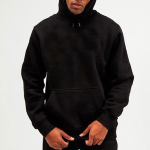 Conjunto de chándal con capucha y forro polar para hombre, jersey de chándal con forro polar de color negro, 450 gsm - Product Image 1