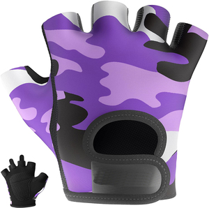Medium Padded Camouflage Printed Workout <b>Gloves</b> for Women Custom Made High Quality Weightlifting <b>Gloves</b> for Women on Wholesale - Product Image 1