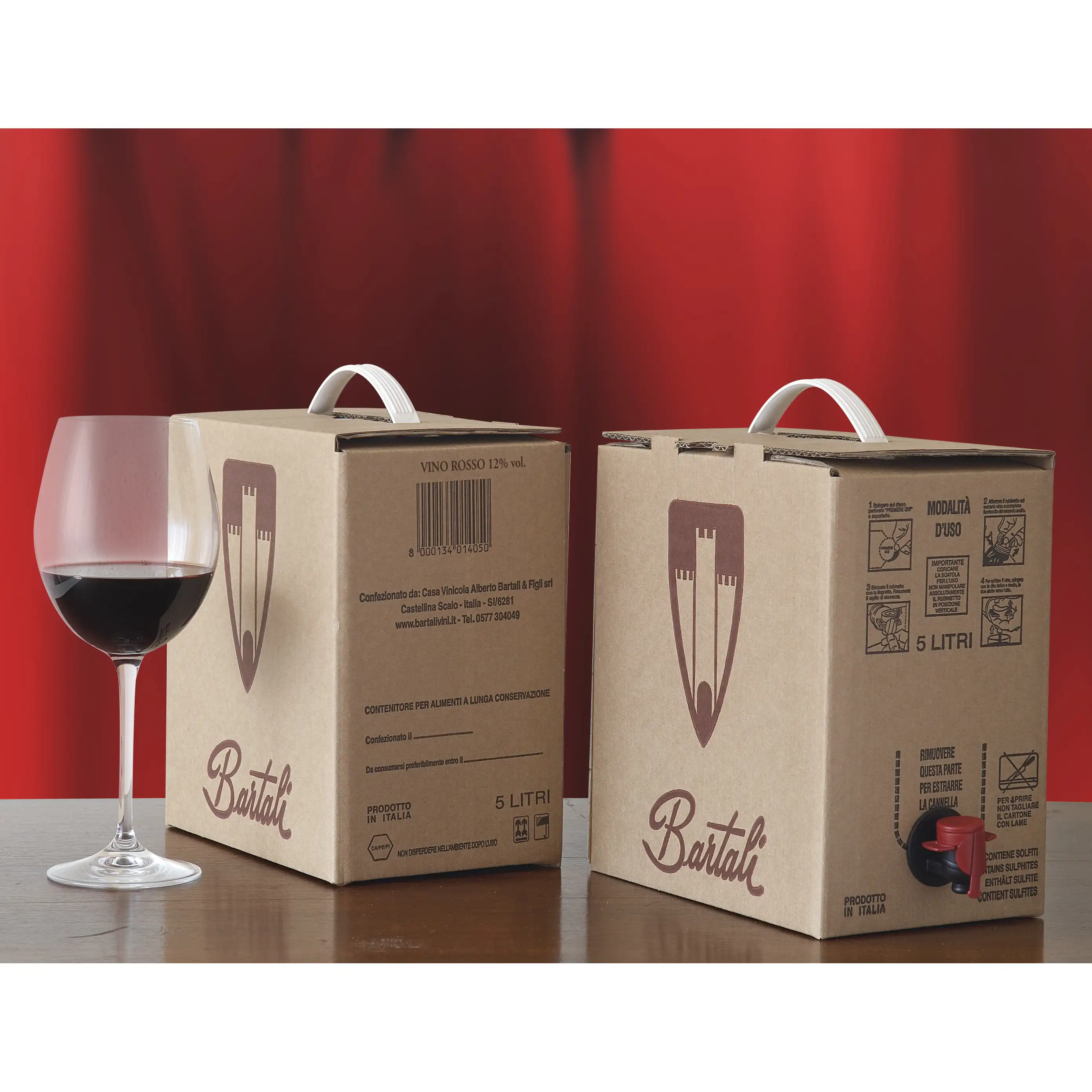 תוצרת איטליה Antico Blasone ובזה Rosso תיק בתיבה 10 ליטר פרימיום טוסקנה לאורך זמן יבש אדום יין