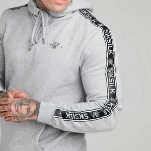 Top Fashion Men Trendy Tracksuits Custom Heather Gray Tracksuit Men French Terry Sweatsuit With Stripe - Product Image 2