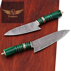 Service D'OEM Dernière Damas fait main 2 pièces ensemble de couteau de cuisine avec gaine en cuir MS-49 - Product Image 5