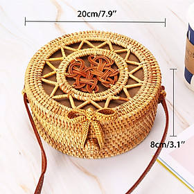 ขายส่งธรรมชาติ CROSSBODY กระเป๋าหวายรอบจากเวียดนาม // Jolene + 84 336089155 - Product Image 3