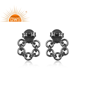 ผู้ผลิตเครื่องประดับแฟชั่นต่างหูสตั๊ดแป้นกระดุมทองเหลืองชุบโรเดียมดอกไม้ - Product Image 3