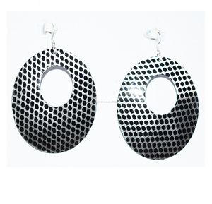 Pendientes de moda al por mayor con textura de placa acrílica, pendientes redondos informales, joyería con cadena de diamantes VVS, caja de regalo, dropshipping - Product Image 6