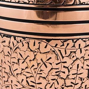 Urne funéraire classique en métal pour cendres commémoratives, motif gravé de feuilles de chêne, urne funéraire pour cendres d'adultes - Product Image 3