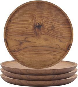 Assiette de service en bois pour service, vaisselle et assiette de chargement en bois pour courses personnalisées, vente à customiser, vente en gros, 9 pièces - Product Image 2