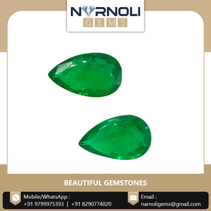 Pareja de Gemas Sueltas de Esmeralda Verde Natural con Corte de Pera, Cristales de Berilo Facetados para Monturas de Pendientes Personalizadas - Product Image 3