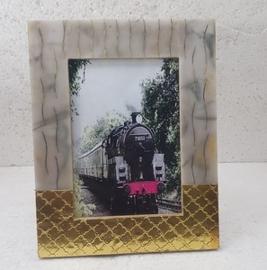 Incrustation de résine grise en laiton MDF cadre Photo cadre Photo Vintage flottant cadre Photo décor mural article Antique décoratif - Product Image 2
