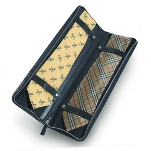Estuche para corbata de cuero con cierre de cremallera negro personalizado Bolsos y estuches de propósito especial de cuero genuino - Product Image 1