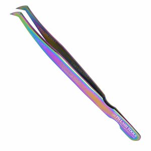 Multi Color Wide Tip 75deg Tweezer for Eyelash Extensions with Your Own Logo, Base Cut Design Eyelash Tweezer Private Label - Product Image 3