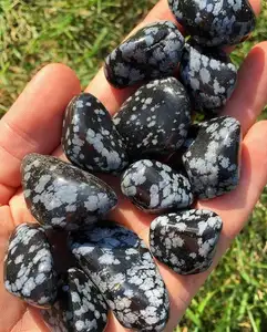 Chất Lượng Cao Tuyết Flack Obsidian Tumble Đá Quý Để Trang Trí Bán Buôn Mua Từ New Star Agate: Bán Buôn Obsidian Đá Quý