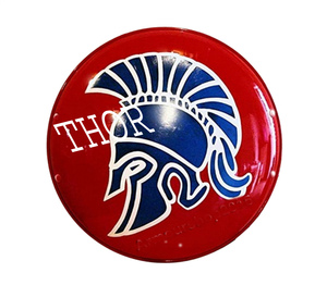 SPARTAN larp โล่กลมสีแดงยุคกลางแบบคลาสสิกเกราะป้องกันแบบมือถือสีแดงยุคกลางโลหะชุบ - Product Image 2