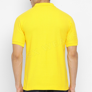 เสื้อกอล์ฟผ้าฝ้ายสีทึบสำหรับผู้ชายเสื้อกีฬากอล์ฟผ้า100% ระบายอากาศแบบถัก - Product Image 2