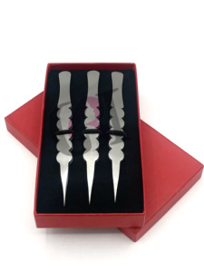 Pinzas de extensión de pestañas de acero inoxidable con diseño de círculo plateado de nueva calidad al por mayor, instrumento de belleza con logotipo personalizado - Product Image 6