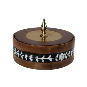 Classic Design Nuts <b>Box</b> For Serving Restaurant Tableware <b>Wooden</b> Sweets Server <b>Box</b> With Metal Lid And Knob - Product Image 5