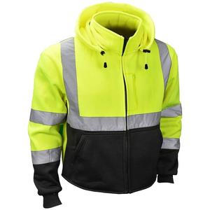 Sudaderas con capucha unisex personalizadas de alta visibilidad, sudadera de lana amarilla de alta calidad al por mayor con logotipo personalizado - Product Image 1