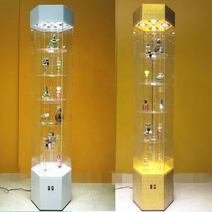 Vitrina Giratoria Hexagonal de Cristal para Exhibición de Joyas y Relojes - Product Image 2