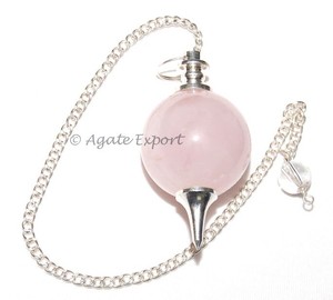 Péndulo de cuarzo rosa Natural personalizado, piedras naturales curativas de 7 Chakras, Péndulo de moda - Product Image 1