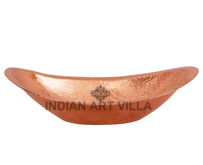 Indian Art Villa Zuiver Koper Gehamerd Ovale Brood Kom Mand-Groothandel