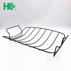 Outils de barbecue en métal de support de côtes de gril antiadhésif chromé noir - Product Image 1