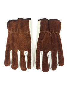 Driver Cowhide <b>Split</b>-Grain 2 Toned Leather Work Gloves High Quality <b>Split</b> Leather Working Gloves with Custom Colors and Designs - Product Image 5