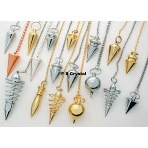 Pendule en métal de haute qualité, pierres précieuses, guérison, acheter du cristal F S, vente en gros, offre spéciale - Product Image 1