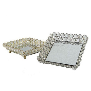 3-Portion <b>Crystal</b> <b>Mirror</b> Vanity Tray Elegant Serving Tray Eco-Friendly Dishwasher Safe Floral Pattern for Home Decor Daily Use - Product Image 4