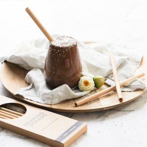 Biodegradable <b>Bamboo</b> Cutlery Travel Set With Bag, <b>Bamboo</b> Spoon Fork Knife Drinking <b>Straw</b> Clean Brush Chopsticks Set Handicraft - Product Image 4
