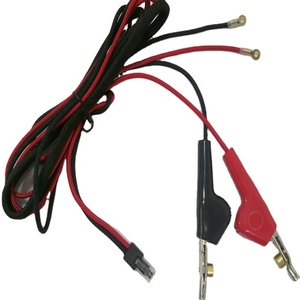 Cable de prueba personalizado por el fabricante para laboratorio, con pinza de cocodrilo en ángulo y terminal de anillo - Product Image 1