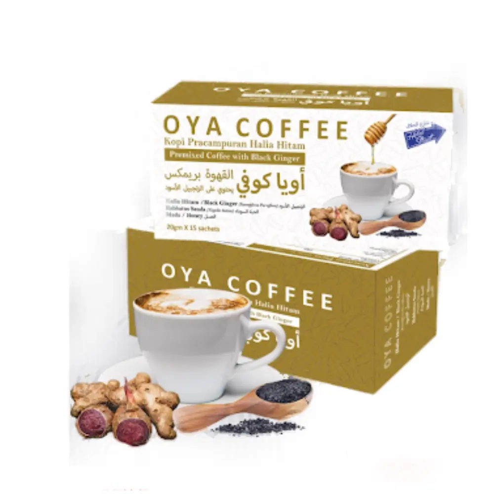 प्रीमियम गुणवत्ता काले अदरक कॉफी तत्काल मलाईदार कॉफी शारीरिक प्रदर्शन और ऊर्जा बढ़ाने में मदद करता है