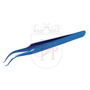 Vetus — pincettes courbées en forme de V, 90 degrés, pour Extension de cils, couleur bleue, privée, de qualité supérieure - Product Image 1