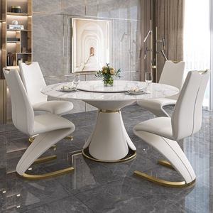 Bộ bàn ăn xoay tròn sang trọng, bàn ăn hiện đại, khay xoay tiện lợi - Product Image 5